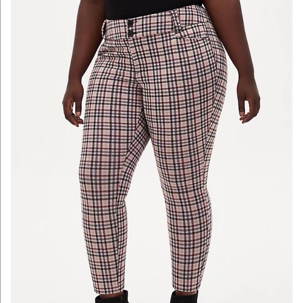 Torrid plaid ponte pants